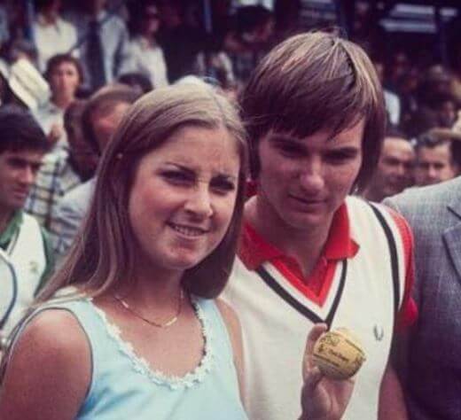 Alexander James mother Chris Evert with Jimmy Connors back then in 8th Annual RFK.